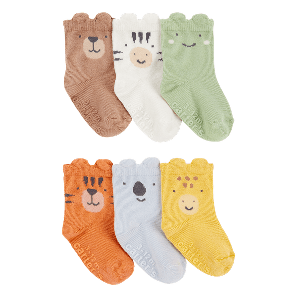 Set-6-Pares-de-Medias-Surtido-Animales-Bebes-Unisex-Carter-s-0-3M