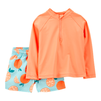 Traje-de-Baño-2-Piezas-Rayas-Naranjas-Bebes-Niños-Carter-s-12M