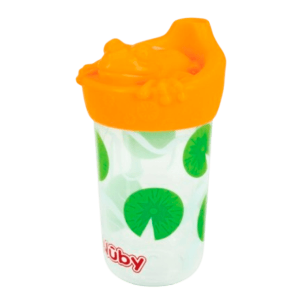 Vaso-de-Iniciacion-Tapa-Silicona-Naranja-360ml-Nuby
