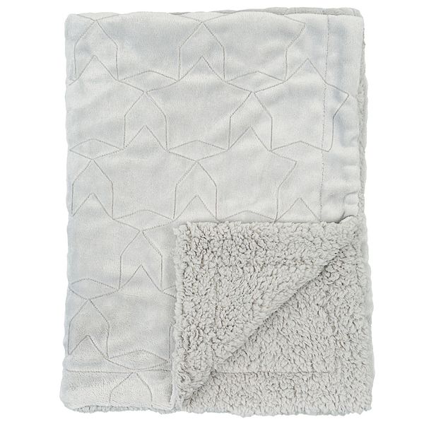 Manta-Bordada-Stars-Gris-Bebes-Unisex-Monbaby Manta-Bordada-Stars-Gris-Bebes-Unisex-Monbaby