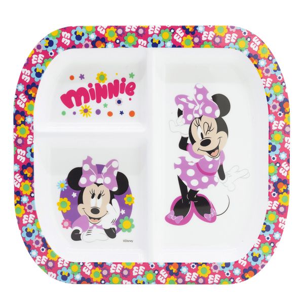 Plato-3-Divisiones-Rectangular-PP-Minnie-Floral---Stor