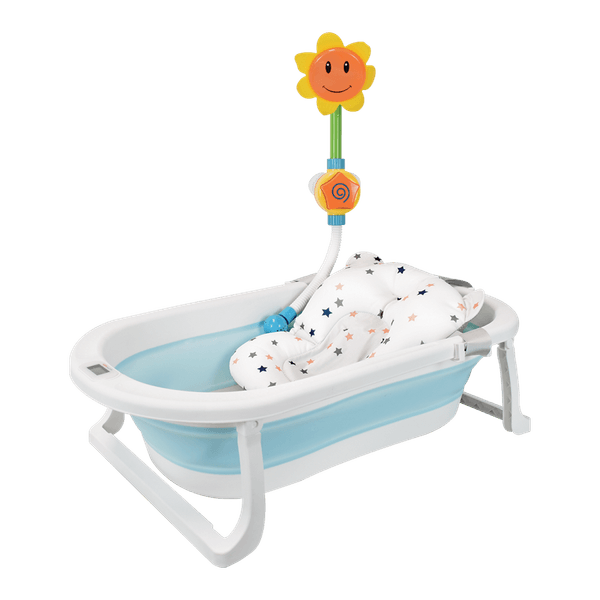 Bañera-para-Bebe-Plegable-Hawai-Plus-Azul---Happy-Baby