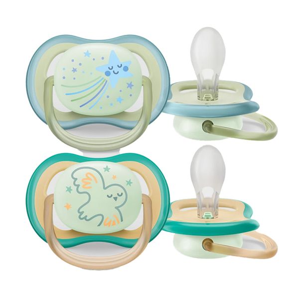 Set-2-Chupos-Ultra-Air-Nighttime-Estrella-y-Paloma--0-6m-Avent