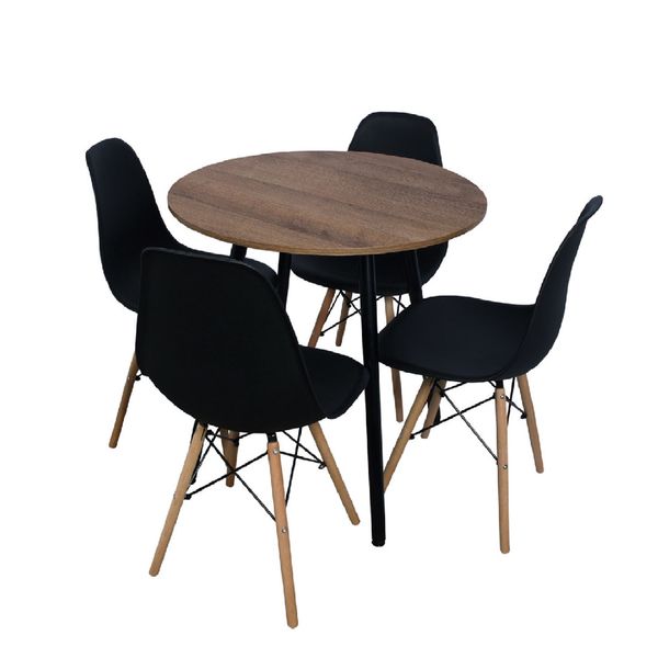Combo-Comedor-Amaretto---4-Sillas-negras-Dko-Design