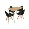 Combo-Comedor-Rectangular-Amaretto---4-sillas-Negras-Dko-Design