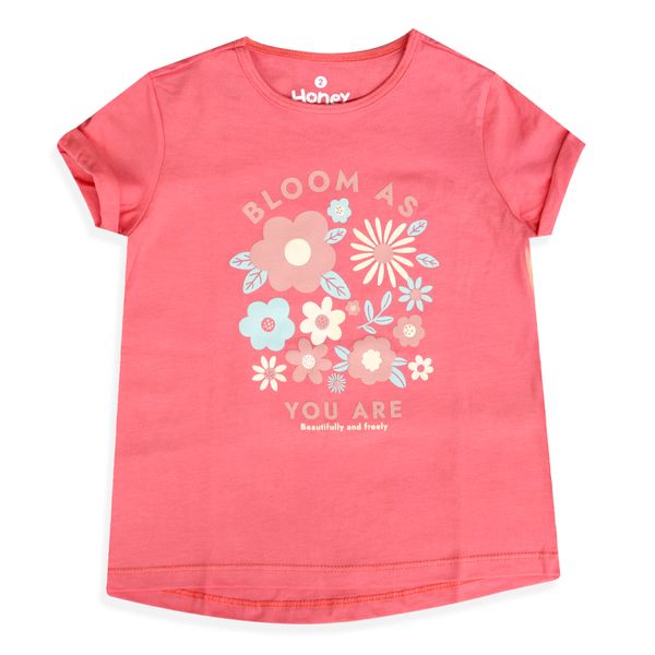 Camiseta-Manga-Corta-Bloom-Rosado-Niñas-Honey-Bees-3T