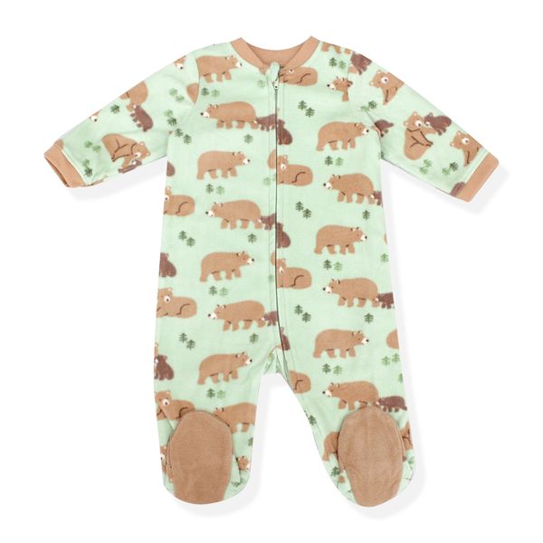 Pijama-Enteriza-Osos-Verde-Bebes-Niños-Little-Me-6M
