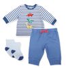 Set-Camiseta-Pantalon-Azul-y-Medias-Bebes-Niños-Little-Me-6M