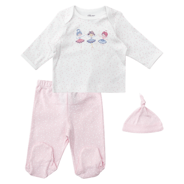 Set-Camiseta-Ballet-Pantalon-Rosado-y-Gorro-Bebes-Niñas-Little-Me-0M