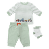 Set-Camiseta-Pantalon-Verde-y-Medias-Bebes-Niños-Little-Me-3M