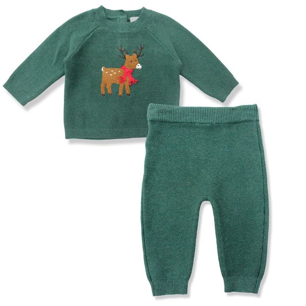 Set-Buzo-y-Pantalon-Verde-Bebes-Niños-Little-Me-6M