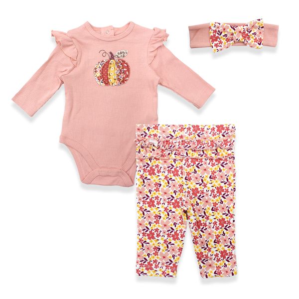 Set-Bodie-Rosado-Pantalon-Flores-y-Balaca-Bebes-Niñas-Little-Me-9M