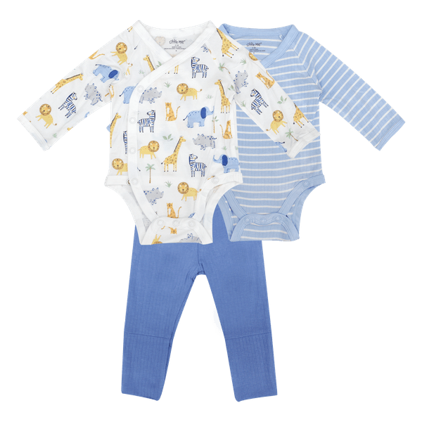 Set-2-Bodies-y-Pantalon-Azul-Bebes-Niños-Little-Me-3M