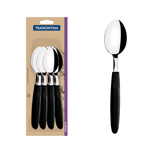 Juego-de-Cucharas-de-Mesa-Ipanema-Acero-Inox-Negro-12-Piezas-Tramontina Juego-de-Cucharas-de-Mesa-Ipanema-Acero-Inox-Negro-12-Piezas-Tramontina