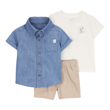Set-Camisa-Azul-Camiseta-Blanca-y-Short-Bebes-Niños-Carter-s-12M
