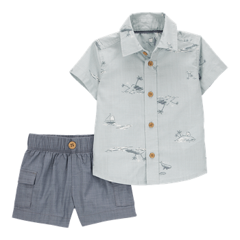 Set-Camisa-Manga-Corta-y-Short-Azul-Bebes-Niños-Carter-s-12M