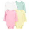 Set-4-Bodies-Manga-Larga-Colores-Surtidos-Bebes-Niñas-Carter-s-12M
