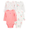 Set-4-Bodies-Manga-Larga-Flores-Bebes-Niñas-Carter-s-12M