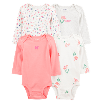 Set-4-Bodies-Manga-Larga-Flores-Bebes-Niñas-Carter-s-12M