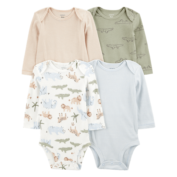 Set-4-Bodies-Manga-Larga-Surtidos-Bebes-Niños-Carter-s-12M