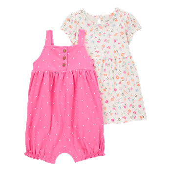 Set-Vestido-Flores-y-Mameluco-Rosa-Bebes-Niñas-Carter-s-9M