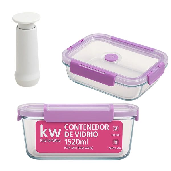 Set-Contenedores-Hermeticos-con-Tapa-y-Bomba-Manual-para-Extraccion-al-Vacio-KW