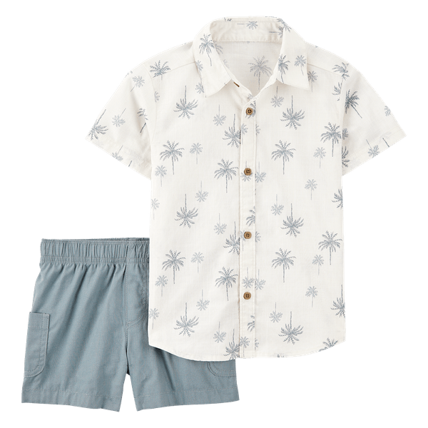 Set-Camisa-Manga-Corta-y-Short-Verde-Niños-Carter-s-2T Set-Camisa-Manga-Corta-y-Short-Verde-Niños-Carter-s-2T