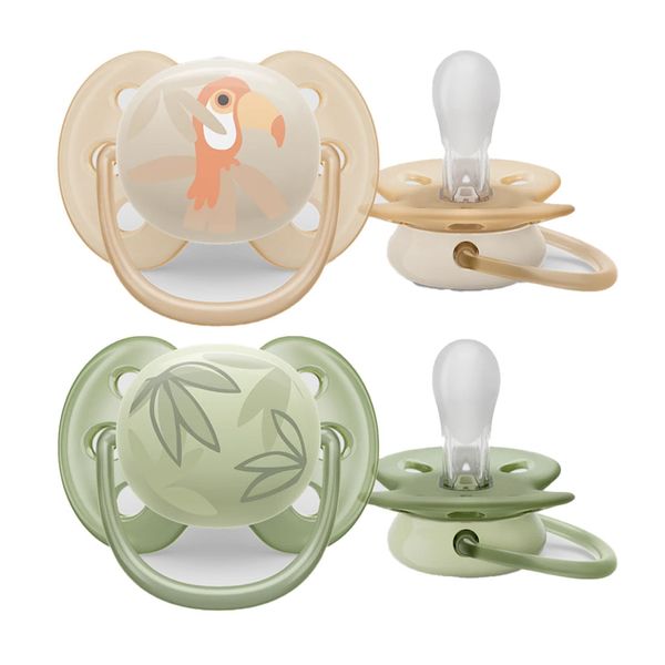 Set-2-Chupos-Entretencion-Ultra-Soft-Hojas-y-Tucan-0-6m-Avent