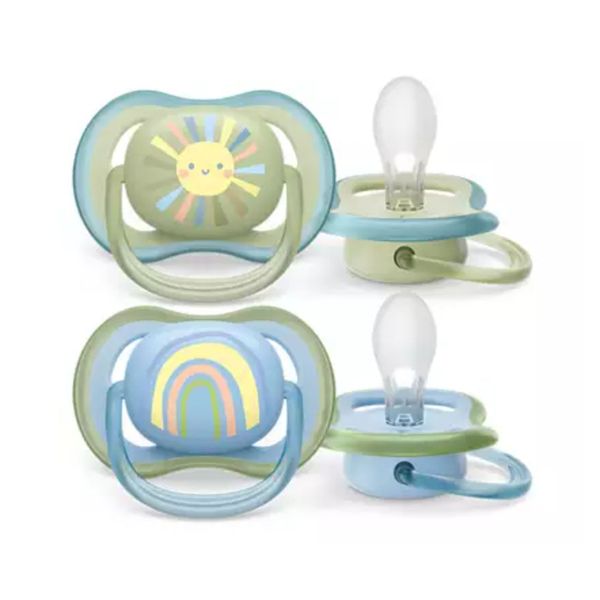 Set-2-Chupos-Ultra-Air-Sol-y-Arcoiris-Niños-0-6m-Avent