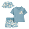 Set-Traje-de-Baño-2-Piezas-y-Sombrero-Azul-Bebes-Niños-Carter-s-12M