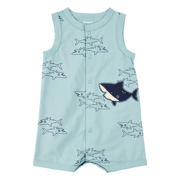 Mameluco-Manga-Sisa-Tiburones-Azul-Bebes-Niños-Carter-s-24M