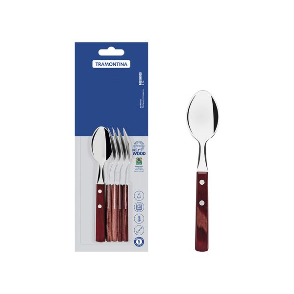 Juego-de-Cucharas-para-Te-Polywood-Rojo-Acero-Inox-6-Piezas-Tramontina Juego-de-Cucharas-para-Te-Polywood-Rojo-Acero-Inox-6-Piezas-Tramontina