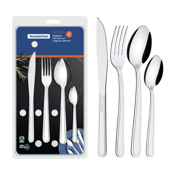 Juego-de-Cubiertos-Buzios-en-Acero-Inox-24-Piezas-Tramontina Juego-de-Cubiertos-Buzios-en-Acero-Inox-24-Piezas-Tramontina