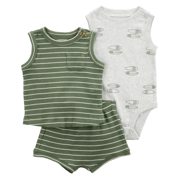 Set-Camiseta-Verde-Body-Gris-y-Short-Verde-Bebes-Niños-Carter-s-18M