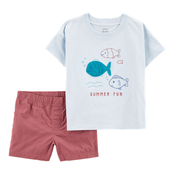 Set-Camiseta-Peces-y-Short-Rojo-Bebes-Niños-Carter-s-12M