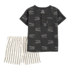 Set-Camiseta-Estampada-y-Short-Rayas-Bebes-Niños-Carter-s-18M