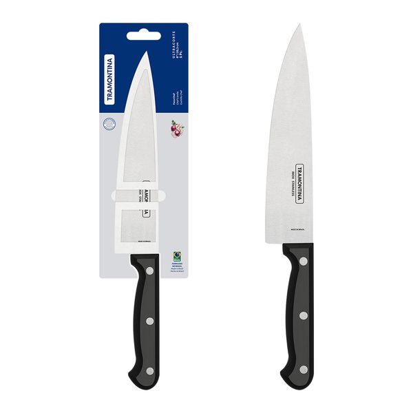 Cuchillo-8---Chef-Ultracorte-de-Acero-Inox-Negro-Tramontina