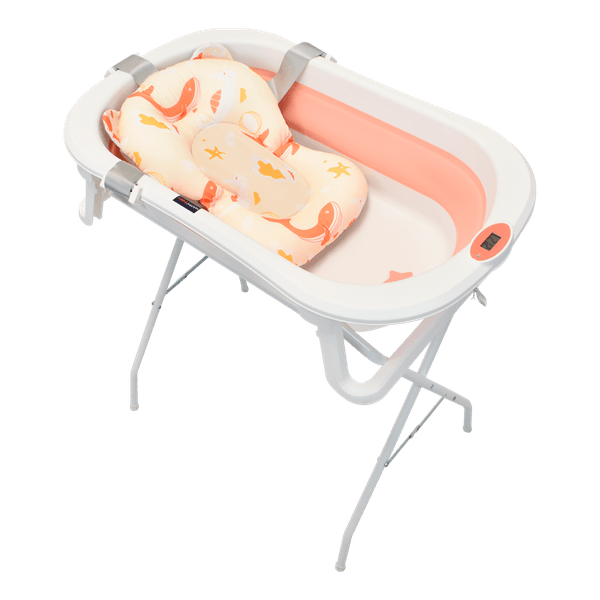 Bañera-Plegable-con-Base-Stand-Rosado-Happy-Baby