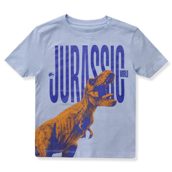 Camiseta-Manga-Corta-Estampada-Azul-Niños-Jurassic-World-4T