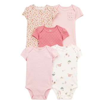 Set-5-Bodies-Manga-Corta-Diseños-Surtidos-Bebes-Niñas-Carter-s-12M