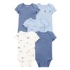 Set-5-Bodies-Manga-Corta-Blanco-y-Azul-Bebes-Niños-Carter-s-12M