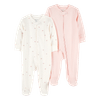 Set-2-Pijamas-Enterizas-Blanco-y-Rosa-Bebes-Niñas-Carter-s-6M