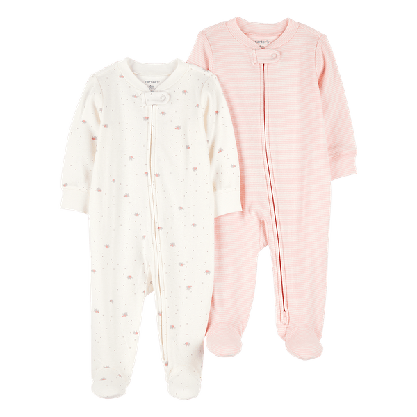 Set-2-Pijamas-Enterizas-Blanco-y-Rosa-Bebes-Niñas-Carter-s-9M