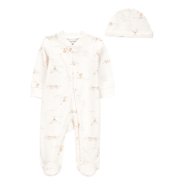 Set-Pijama-Enteriza-y-Gorro-Estampado-Bebes-Niños-Carter-s-0M Set-Pijama-Enteriza-y-Gorro-Estampado-Bebes-Niños-Carter-s-0M