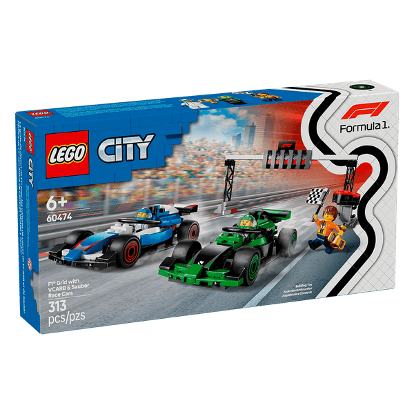 Set-City-Parrilla-de-F1-Coches-VCARB-y-Sauber-313-Piezas-LEGO