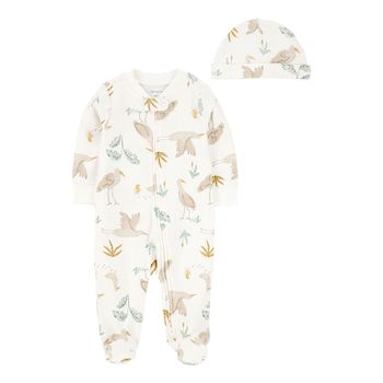 Set-Pijama-Enteriza-y-Gorro-Estampado-Aves-Bebes-Unisex-Carter-s-3M