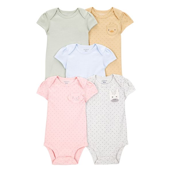 Set-5-Bodies-Manga-Corta-Colores-Surtidos-Bebes-Niñas-Carter-s-3M Set-5-Bodies-Manga-Corta-Colores-Surtidos-Bebes-Niñas-Carter-s-3M