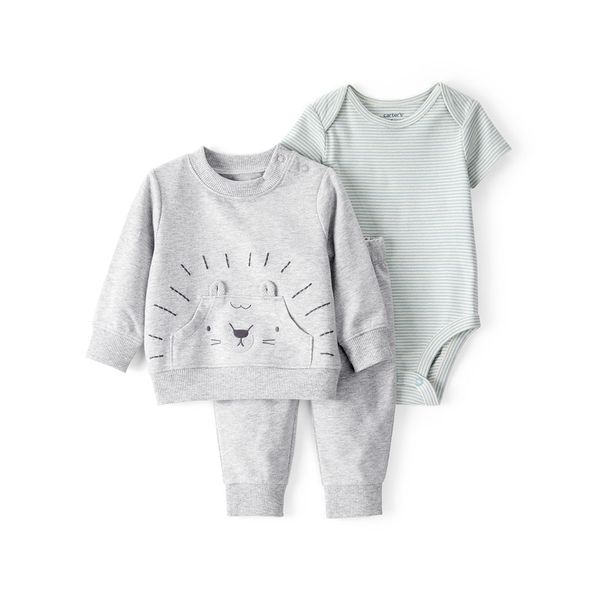Set-Body-Buzo-y-Pantalon-Gris-Bebes-Niños-Carter-s-24M Set-Body-Buzo-y-Pantalon-Gris-Bebes-Niños-Carter-s-24M