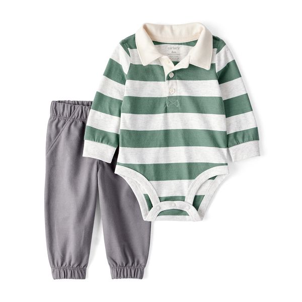Set-Body-Rayas-y-Pantalon-Gris-Bebes-Niños-Carter-s-12M Set-Body-Rayas-y-Pantalon-Gris-Bebes-Niños-Carter-s-12M
