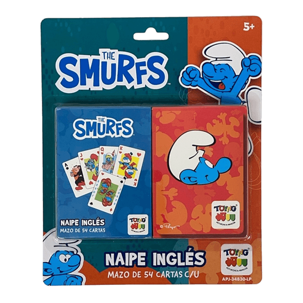 Set-Mazo-de-Naipes-en-Ingles-54-Cartas-Pitufos